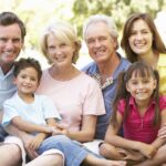 Extended Group Portrait Of Family Enjoying Day In Park